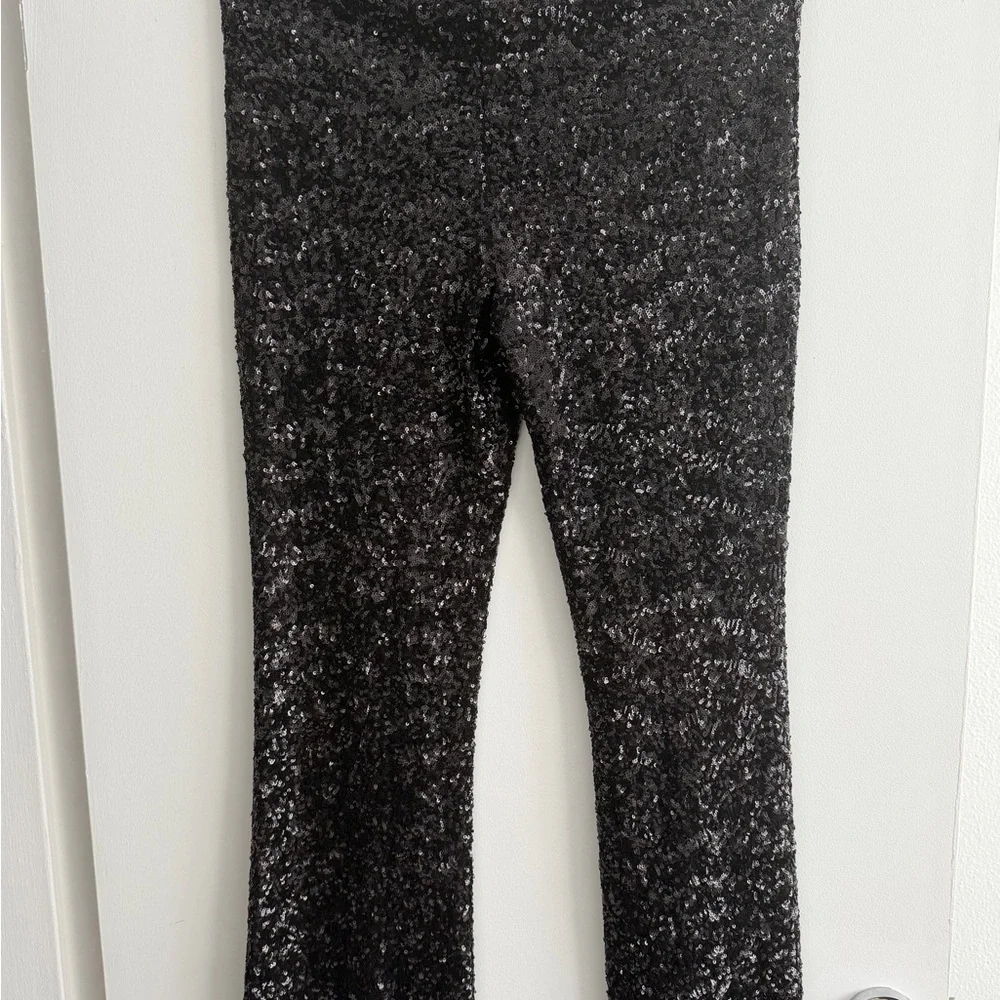 Zara sequin pants leggings flare - Picture 2 of 8